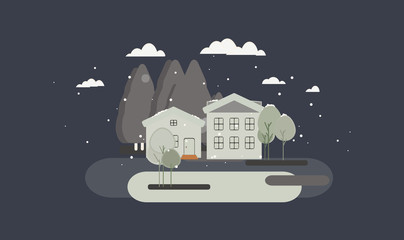 Fototapeta premium Flat design urban landscape illustration