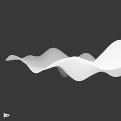 Wavy Background. 3D Abstract Vector Illustration. Futuristic Technology Style. 