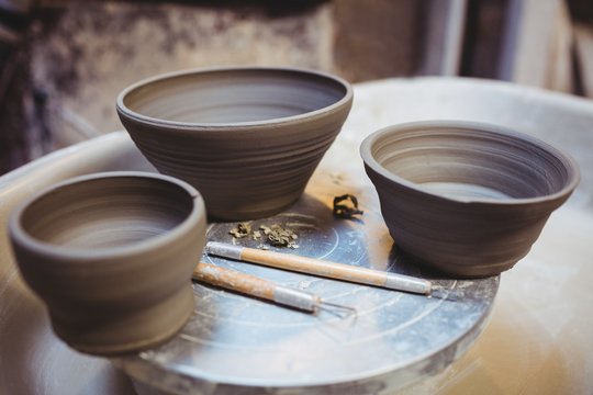 Close-up of ceramic bowls