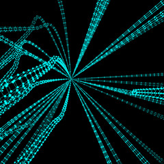 Connection Structure. Wireframe Vector Illustration. Abstract background. Futuristic Technology Style. 3D Perspective Grid. 
