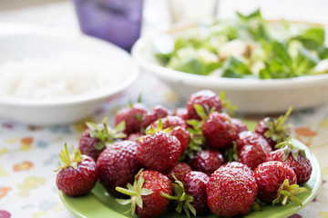 fresh and ripe strawberries