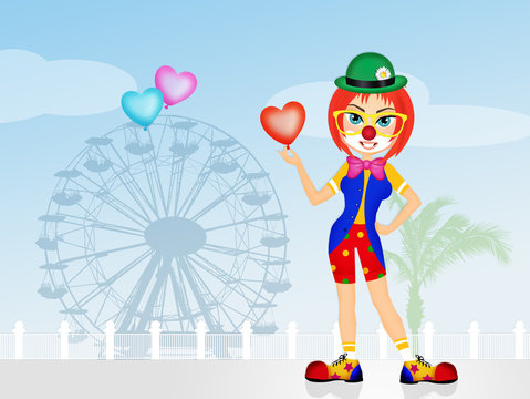 clown in amusement park