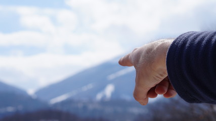 Pointing hand, finger