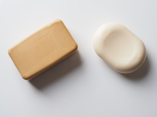 Soap on a gray background