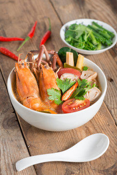 Tom Yum Goong, Thai spicy & sour soup.