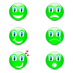 Set of smiley icons with face expression