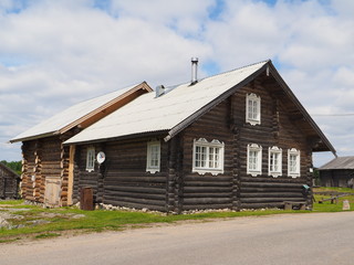 old wooden house in village