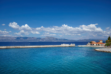 crystal clear water of Adriatic sea in Brela on Makarska Riviera