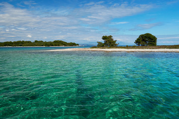 crystal clear water of Adriatic sea in Brela on Makarska Riviera