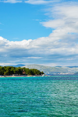 crystal clear water of Adriatic sea in Brela on Makarska Riviera