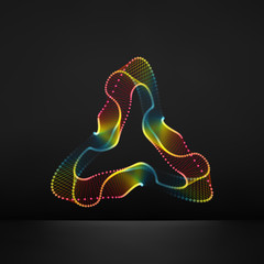 Obraz premium 3D Connection Structure. Futuristic Technology Style. Abstract Design. Lattice Geometric Element. Vector Illustration.