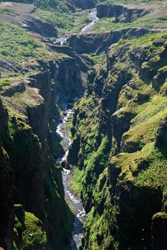 Aerial view of river valley