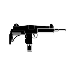 UZI black simple icon. Vector. Flat style for web and mobile.