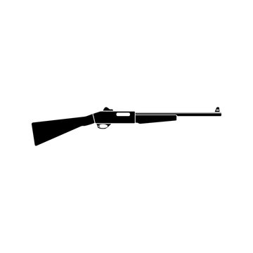 recommend clip art: Vintage rifle vector isolated on white background. Black simple icon. Flat style for web and mobile.