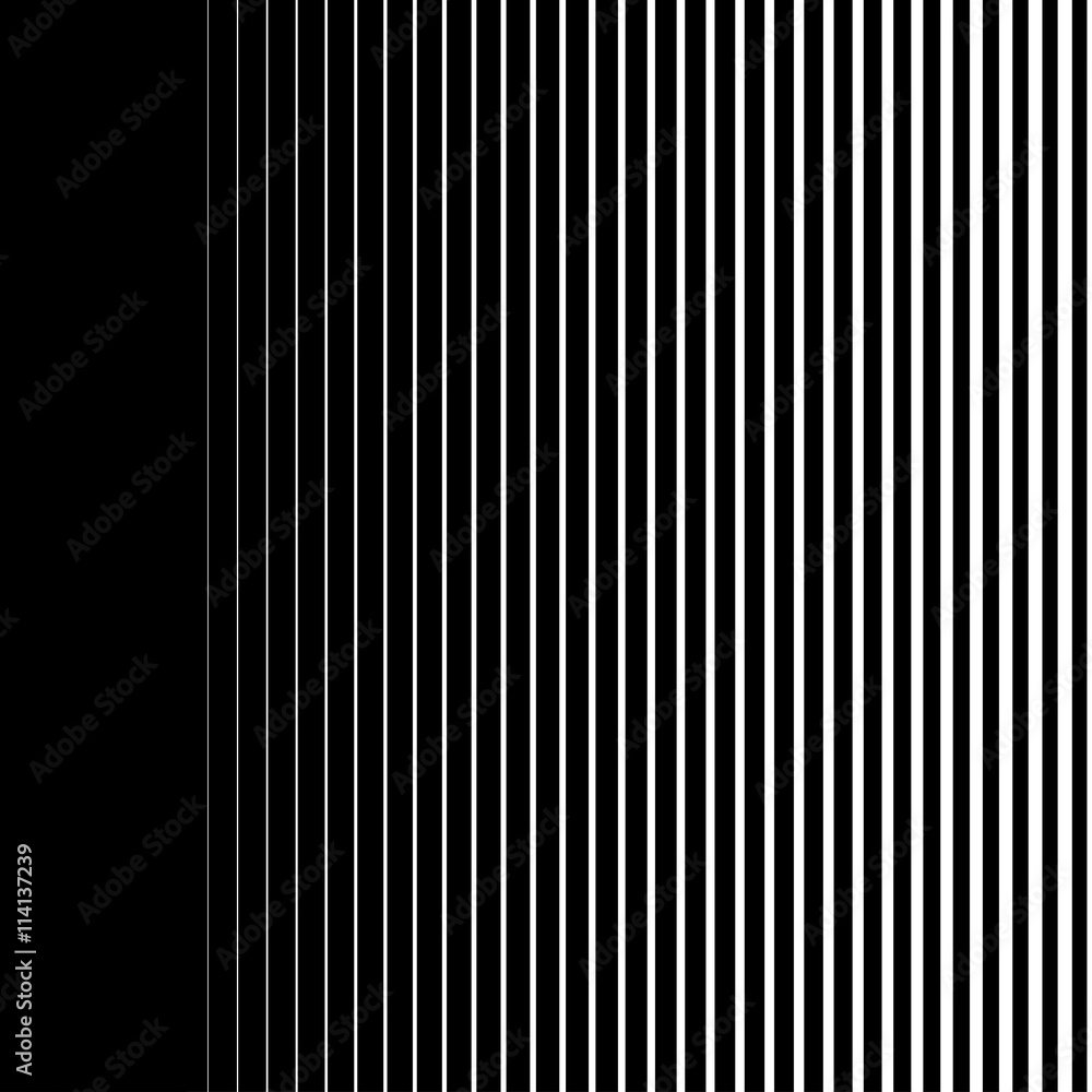 Poster gradient lines seamless background vector pattern, vertical black stripes, parallel white lines from