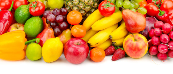 Naklejka na ściany i meble Collection juicy fruits and vegetables