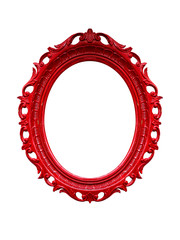 Red carved frame