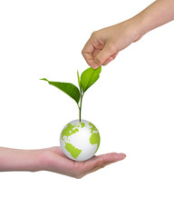 One hand protection and protect the world