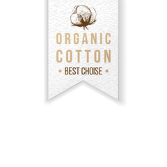 Organic cotton label with type design