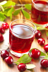 Cherry juice with fresh berries