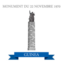 Monument Du 22 Novembre 1970 Conakry in Guinea flat vector