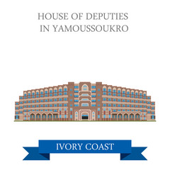 House of Deputies in Yamoussoukro Ivory Coast flat illustration