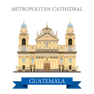 Metropolitan Cathedral of Saint James in Guatemala flat vector