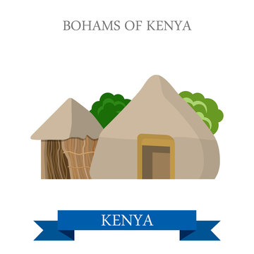 Bomas of Kenya vector illustration