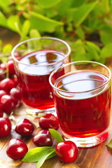 Cherry juice with fresh berries