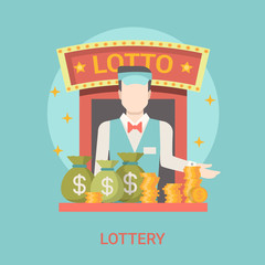 Lucky life concept vector illustration set Fortune Lottery web.