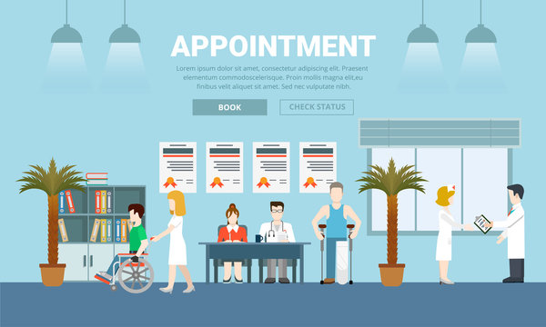 Medicine health care appointment flat design vector illustration