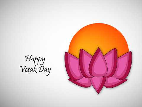Illustration of Lotus Flower for Vesak Day