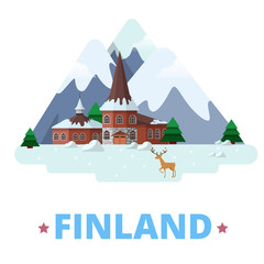 Finland country design template Flat cartoon style web vector