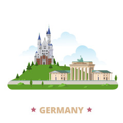 Germany  country design template Flat cartoon style web vector - obrazy, fototapety, plakaty
