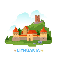 Obraz na płótnie Canvas Lithuania country design template Flat cartoon style web vector