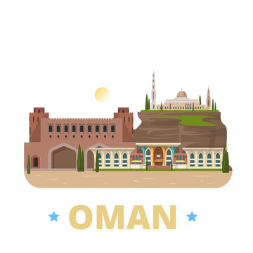 Oman country design template Flat cartoon style web vector