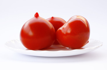 tomatoes on white background