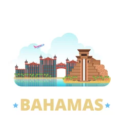 Foto op Plexiglas Bahamas country design template Flat cartoon style web vector © Sentavio