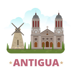 Antigua country design template Flat cartoon style web vector