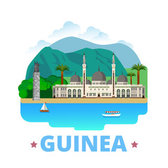 Obraz premium Guinea country design template Flat cartoon style web vector