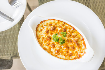 Baked Spinach with cheese delicious  Italian food cuisine