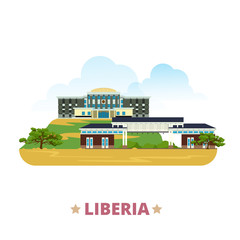 Liberia country design template Flat cartoon style web vector