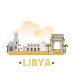 Libya country design template Flat cartoon style web vector