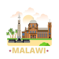 Malawi country design template Flat cartoon style web vector