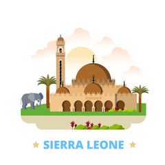 Sierra Leone country design template Flat cartoon style vector
