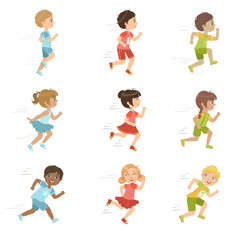 Fototapeta premium Kids Running Set