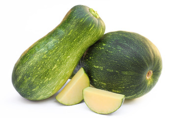 Green zucchini isolated