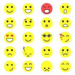 Set of Emoticons. Set of Emoji. Vector illustration
