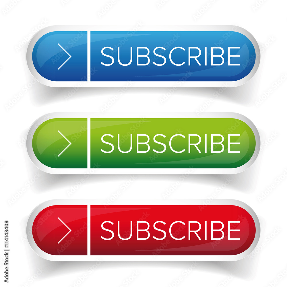 Poster subscribe button vector set