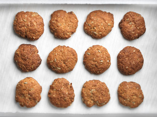 Homemade oatmeal cookies with sunflower seeds